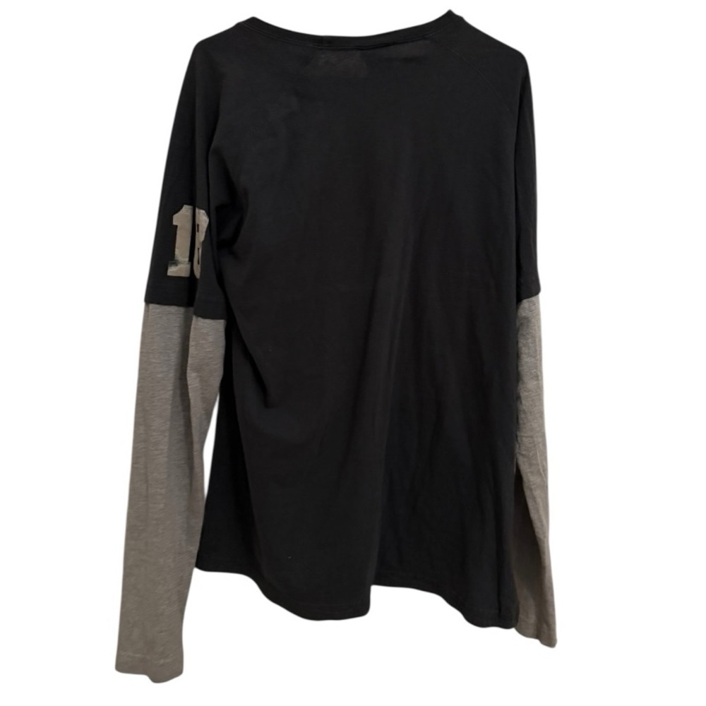 Nike Vintage Football Long Sleeve Layered Gray XXL Fits Like XL Athletic Tshirt - Picture 6 of 6